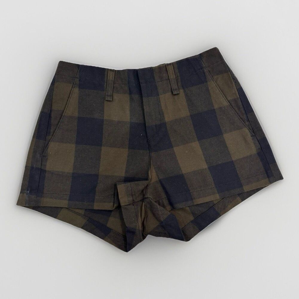 Rag And Bone Shorts Womens Size 26 Army Plaid Green Short High Rise